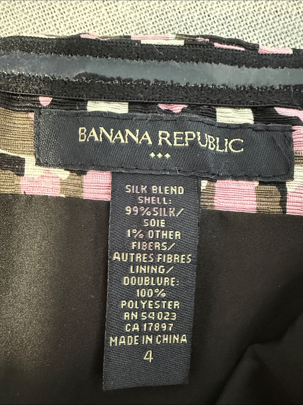 Banana Republic Strapless Pink & Black Patterned Mini Dress SZ4 - Picture 6 of 16